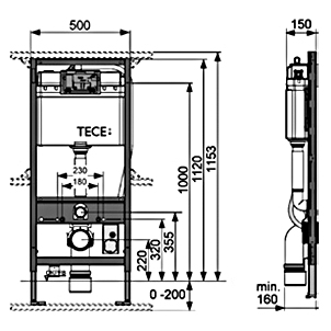 Система инсталляции для унитазов TECE TECEprofil 9 300 044 для Toto Neorest