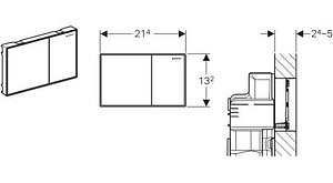 Кнопка смыва Geberit Sigma 60 115.640.SJ.1 черное стекло