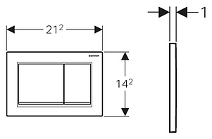 Кнопка смыва Geberit Omega 30 115.080.KH.1 хром/матовый хром