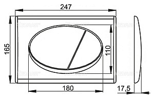 Кнопка смыва AlcaPlast ALCA M72 хром матовый