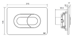 Кнопка смыва OLI Salina 640084 хром