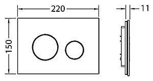 Кнопка смыва TECE Loop 9240658 черное стекло, кнопка золото