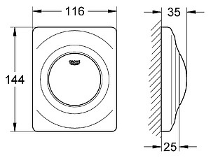 Кнопка смыва Grohe Surf 38808P00 для писсуара