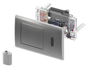 Кнопка смыва TECE Planus 6 V-Batterie 9240350 сатин