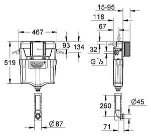 Смывной бачок скрытого монтажа Grohe GD2 38661000