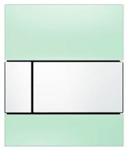 Кнопка смыва TECE Square Urinal 9242803 зеленое стекло, кнопка белая