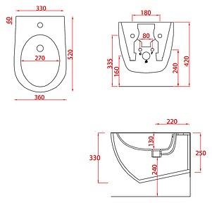 Биде подвесное ArtCeram File FLB001 01;00