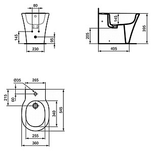 Биде напольное Ideal Standard Connect Air E018001