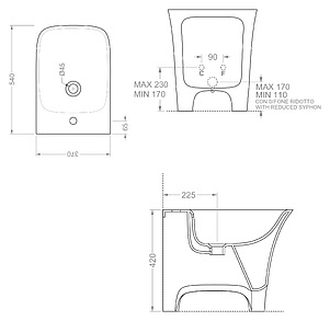 Биде напольное ArtCeram Cow CWB002 белое