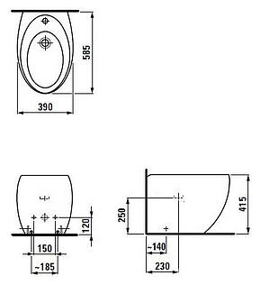 Биде напольное Laufen Alessi One 8.3297.1.400.304.1