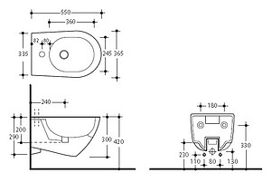 Биде подвесное Kerasan Aquatech 372501