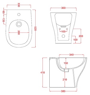 Биде напольное ArtCeram Ten TEB001