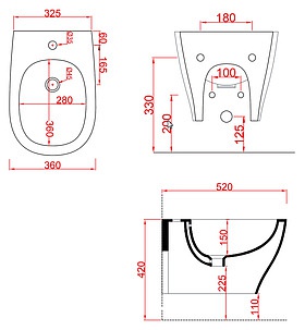 Биде подвесное ArtCeram Ten TEB002 01;00