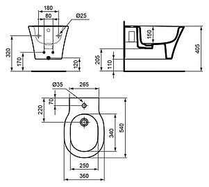 Биде подвесное Ideal Standard Connect Air E026601