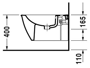 Биде подвесное Duravit Darling new 22491500001-WG антигрязевое покрытие