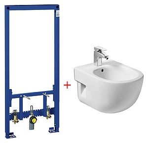 Комплект  Биде подвесное Roca Meridian 357246000 укороченное + Система инсталляции для биде Grohe Rapid SL 38553001