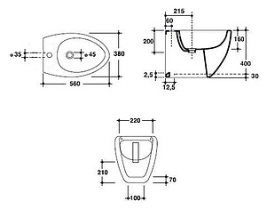 Биде напольное Disegno Ceramica Ovo OV00600101