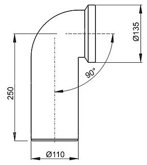 Отвод AlcaPlast A90-90