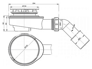 Сифон для поддона AlcaPlast A491CR