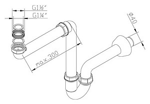 Сифон для раковины Geberit 151.107.11.1 трубчатый