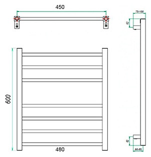 Полотенцесушитель электрический Grota Eco Classic 48x60