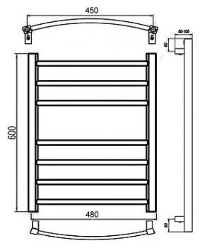 Полотенцесушитель электрический Grota Eco Calma 48x60