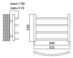 Полотенцесушитель электрический Terminus Классик П4 50x53 R