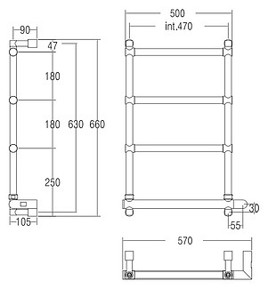 Полотенцесушитель электрический Margaroli Sole 542-4 хром