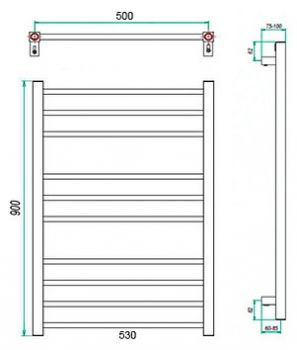 Полотенцесушитель электрический Grota Eco Classic 53x90