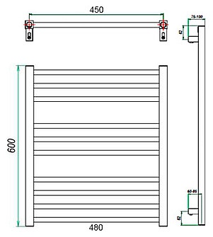 Полотенцесушитель электрический Grota Classic 48x60