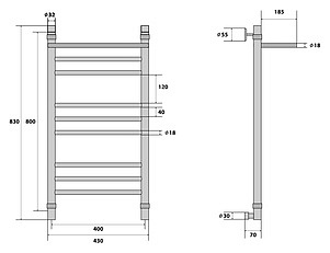 Полотенцесушитель водяной Energy Prestige Modus 80x40