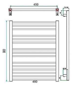 Полотенцесушитель электрический Grota Classic 48x90