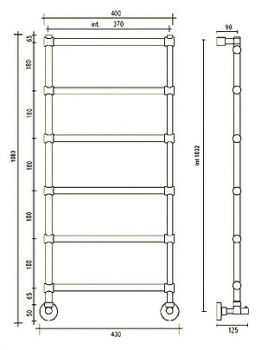 Полотенцесушитель водяной Margaroli Sole 370-442-6 хром