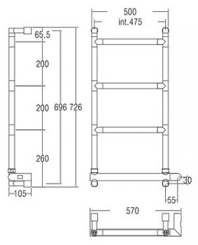 Полотенцесушитель электрический Margaroli Sereno 470-582-4