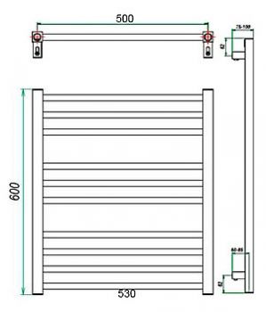 Полотенцесушитель электрический Grota Classic 53x60