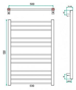 Полотенцесушитель электрический Grota Eco Classic 53x120