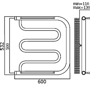 Полотенцесушитель водяной Terminus Фокстрот 500*600