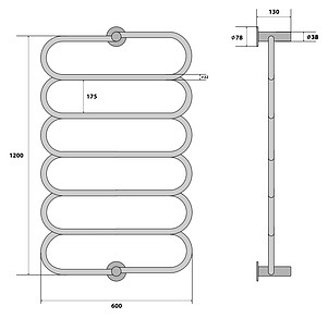 Полотенцесушитель электрический Energy G Aura 120x60