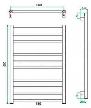 Полотенцесушитель электрический Grota Eco Classic 63x90