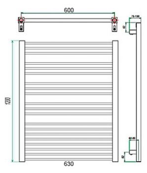 Полотенцесушитель электрический Grota Classic 63x120