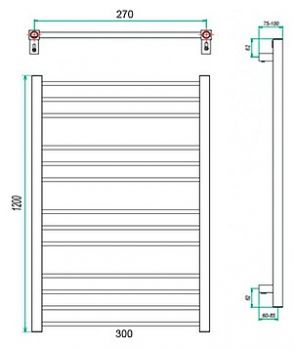 Полотенцесушитель электрический Grota Eco Classic 30x120