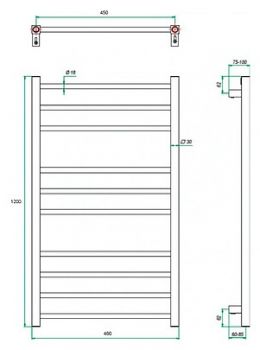 Полотенцесушитель электрический Grota Eco Classic 48x120