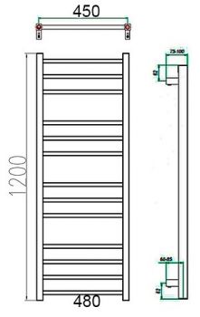 Полотенцесушитель водяной Grota Estro 48x120