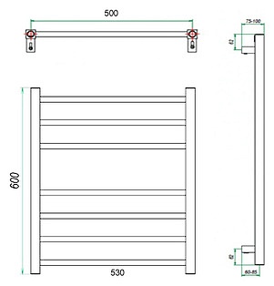 Полотенцесушитель электрический Grota Eco Classic 53x60