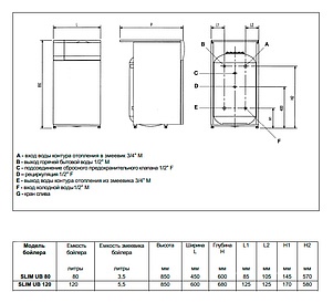 Водонагреватель Baxi SLIM UB 120 33,7 кВт