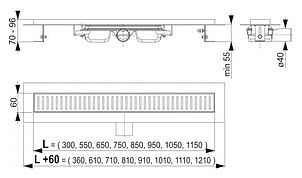 Душевой лоток AlcaPlast APZ101 550 с опорами