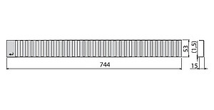 Решетка AlcaPlast Line 750L глянцевая