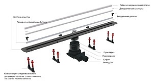 Душевой лоток Pestan Confluo Slim Line 650 с решеткой