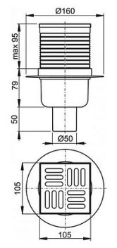 Душевой трап AlcaPlast APV2