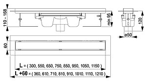 Душевой лоток AlcaPlast APZ6 850 с опорами